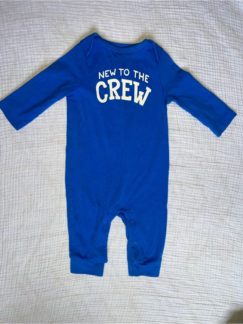 Cat & Jack Royal Blue "New to the Crew" Long-Sleeve One-Piece